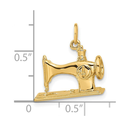 14K Gelbgold 14K 3d Antik Sewing Machine Charm