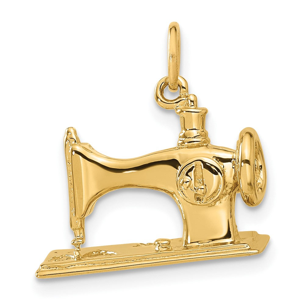14K Gelbgold 14K 3d Antik Sewing Machine Charm