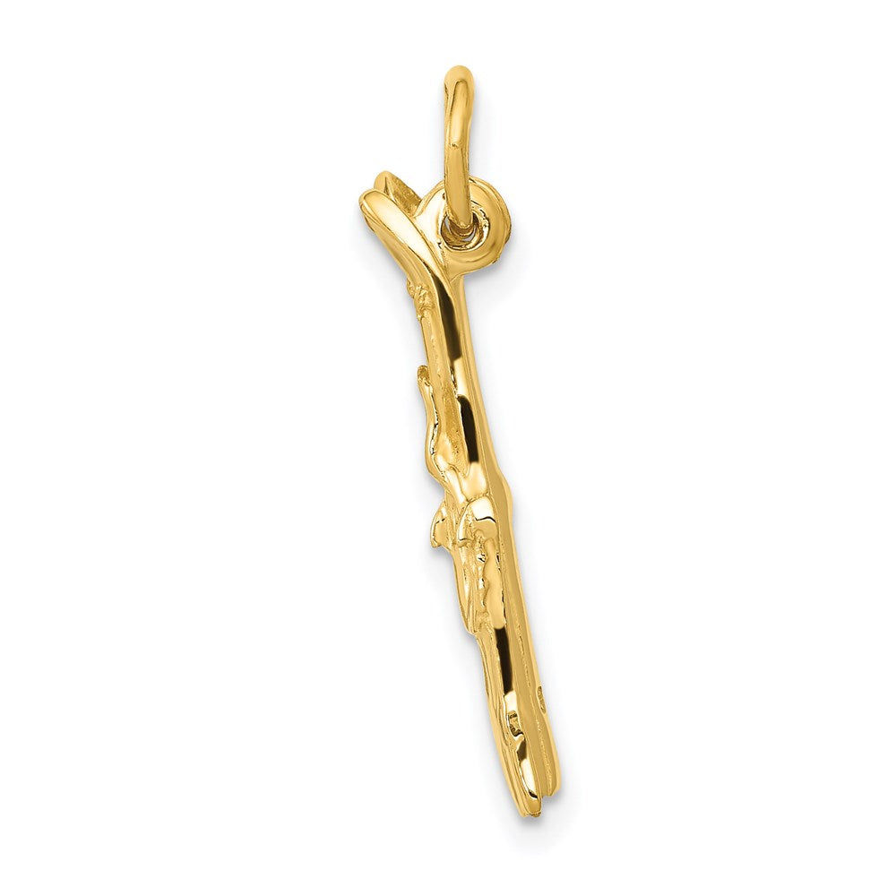 14K Gelbgold 14K 3d Pair Of Skis Charm
