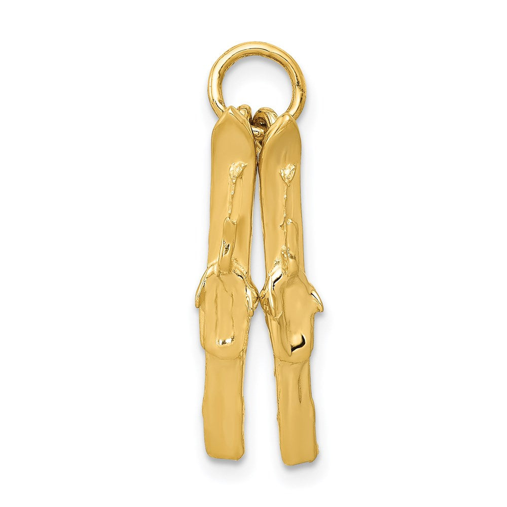 14K Gelbgold 14K 3d Pair Of Skis Charm