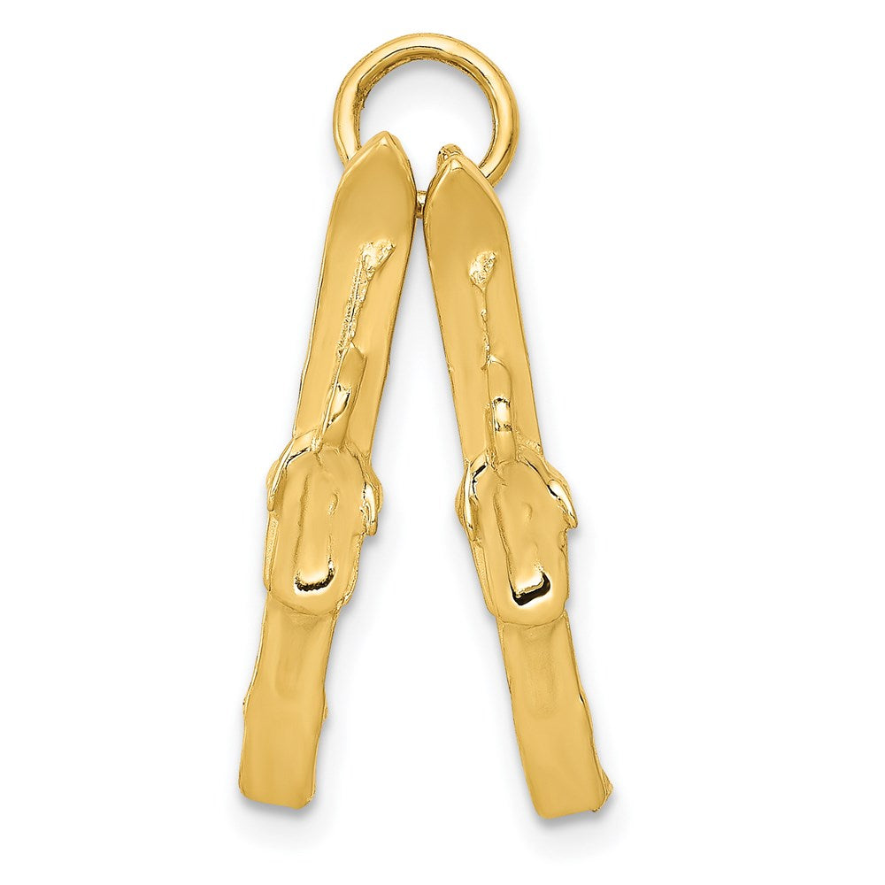 14K Gelbgold 14K 3d Pair Of Skis Charm