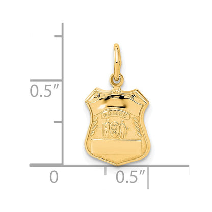 14K Gelbgold 14K Police Abzeichen Charm