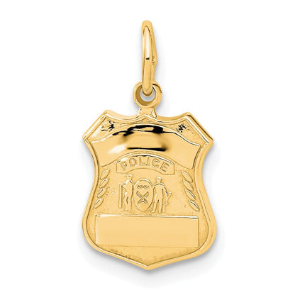 14K Gelbgold 14K Police Abzeichen Charm