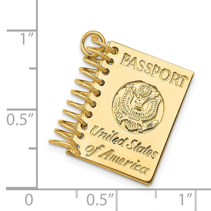 14K Gelbgold 14K 3d Passport Opens Charm