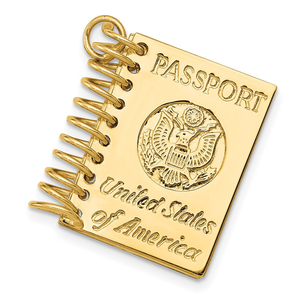 14K Gelbgold 14K 3d Passport Opens Charm