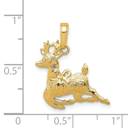 14K Gelbgold 14K Poliert Reindeer Anhänger