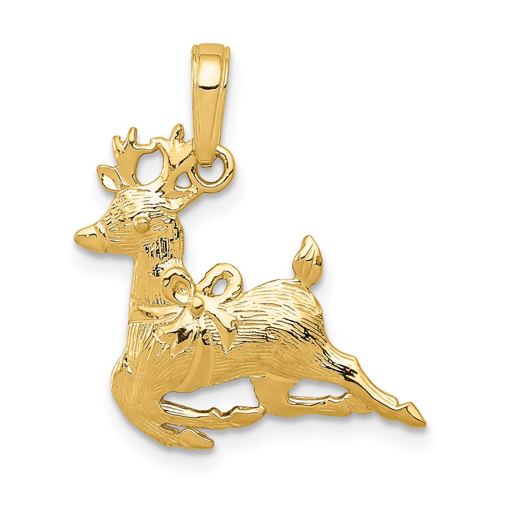 14K Gelbgold 14K Poliert Reindeer Anhänger