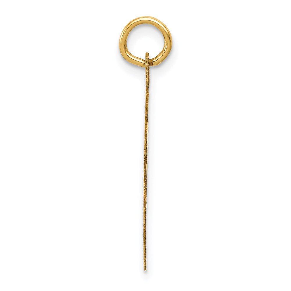 14K Gelbgold 14K Wrestling Gewellt Kante Plättchen Charm