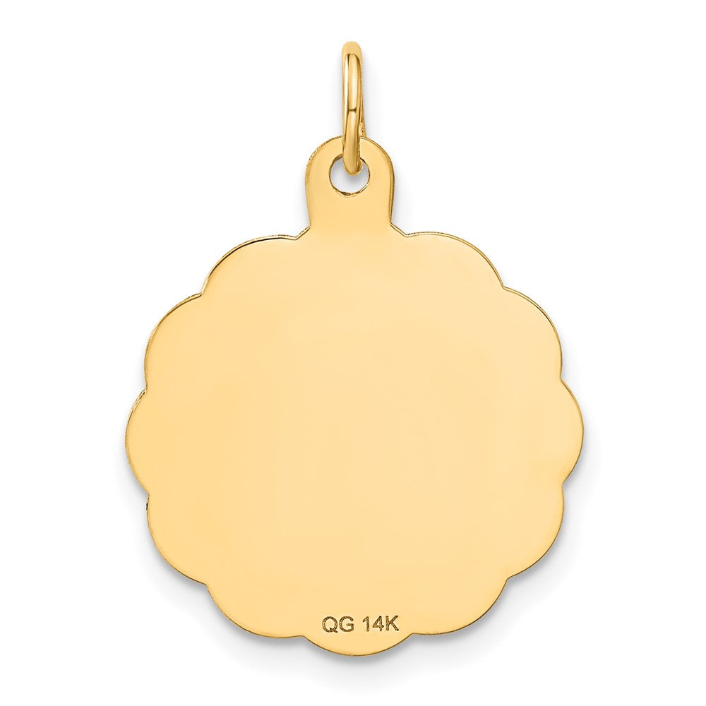 14K Gelbgold 14K Wrestling Gewellt Kante Plättchen Charm