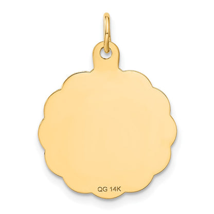 14K Gelbgold 14K Wrestling Gewellt Kante Plättchen Charm