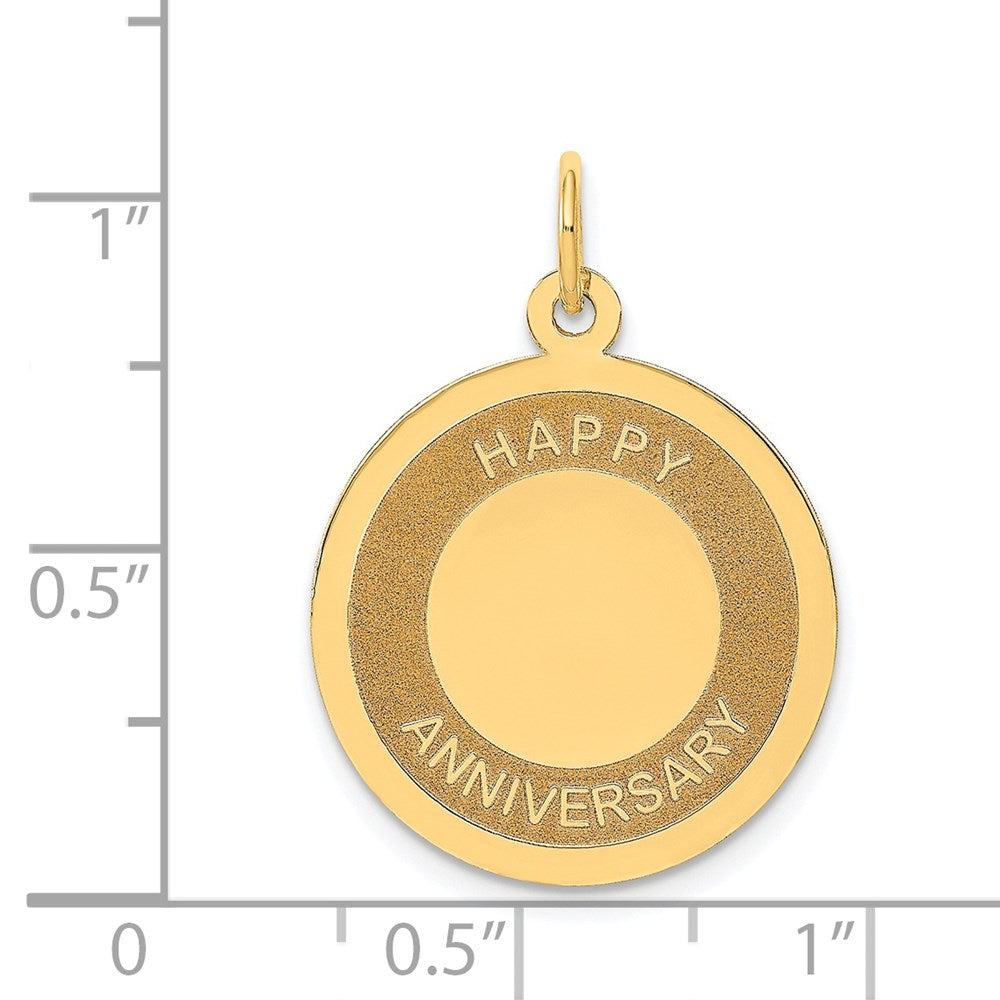 14K Gelbgold 14K Happy Jahrestag Charm