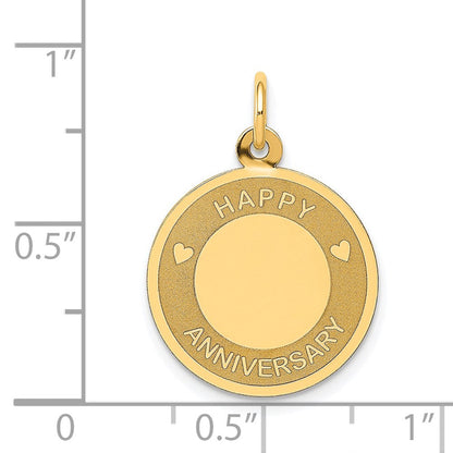 14K Gelbgold 14K Happy Jahrestag Charm