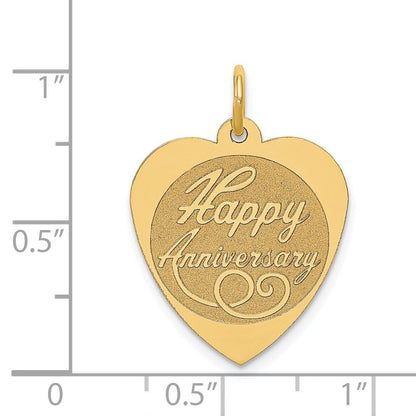 14K Gelbgold 14K Happy Jahrestag Herz Charm