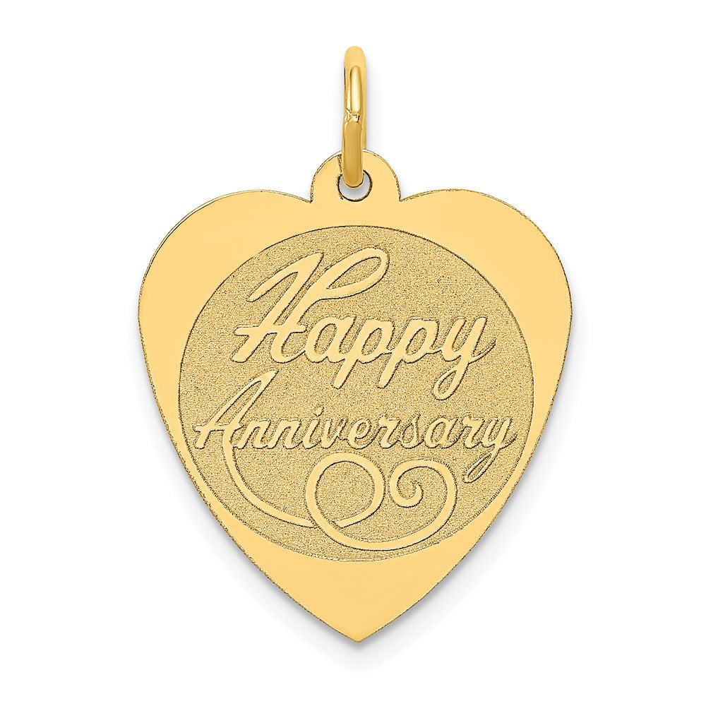 14K Gelbgold 14K Happy Jahrestag Herz Charm