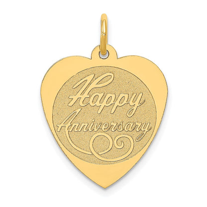 14K Gelbgold 14K Happy Jahrestag Herz Charm