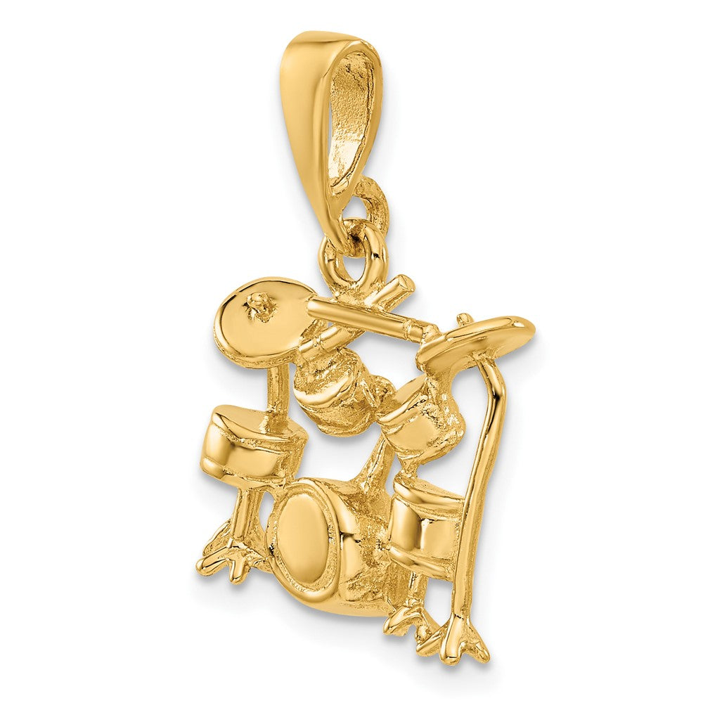 14K Gelbgold 14K 3d Drum Set Charm