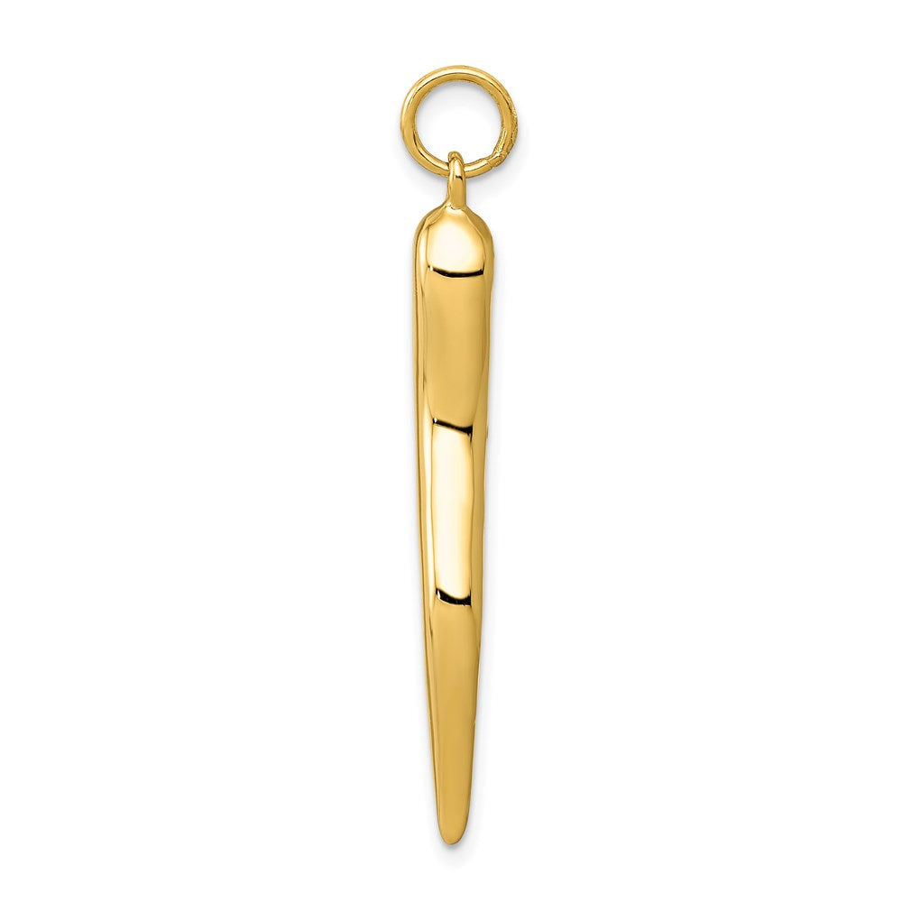 14K Gelbgold 14K Groß 3d Italienisch Horn Charm