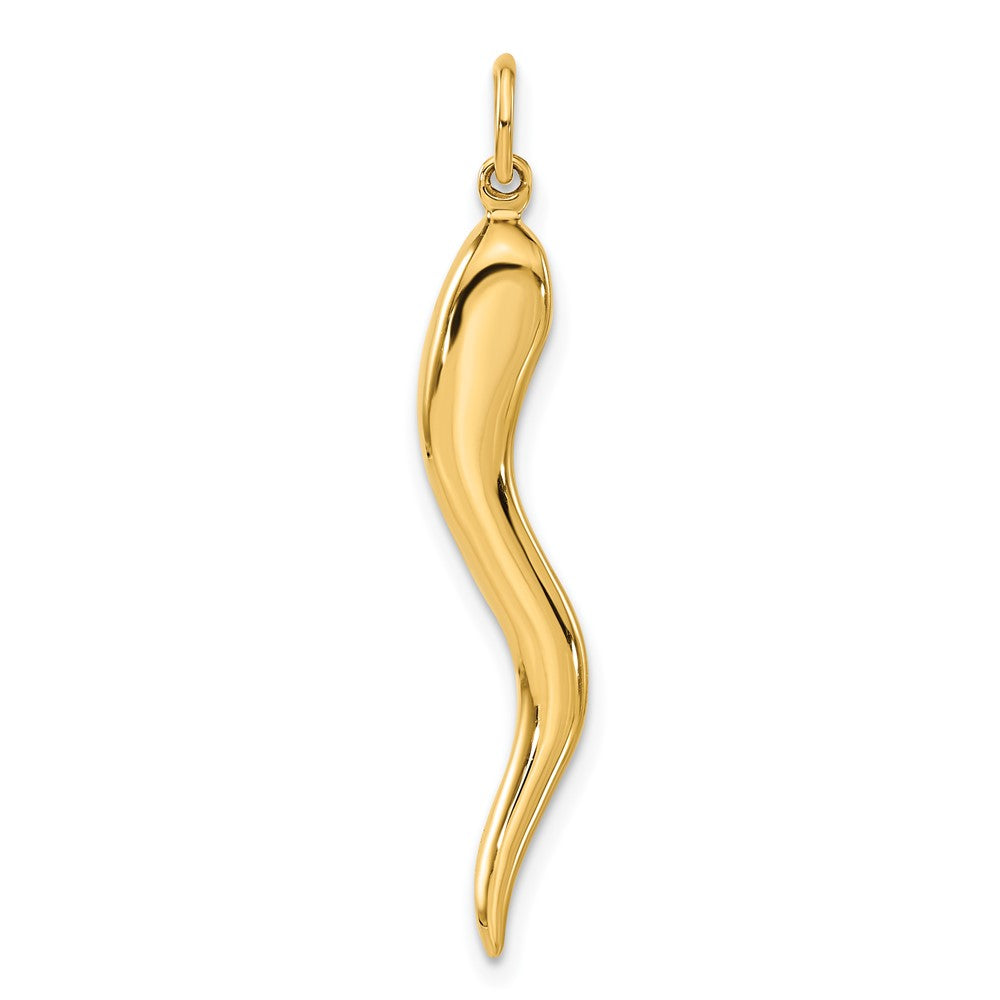 14K Gelbgold 14K Groß 3d Italienisch Horn Charm