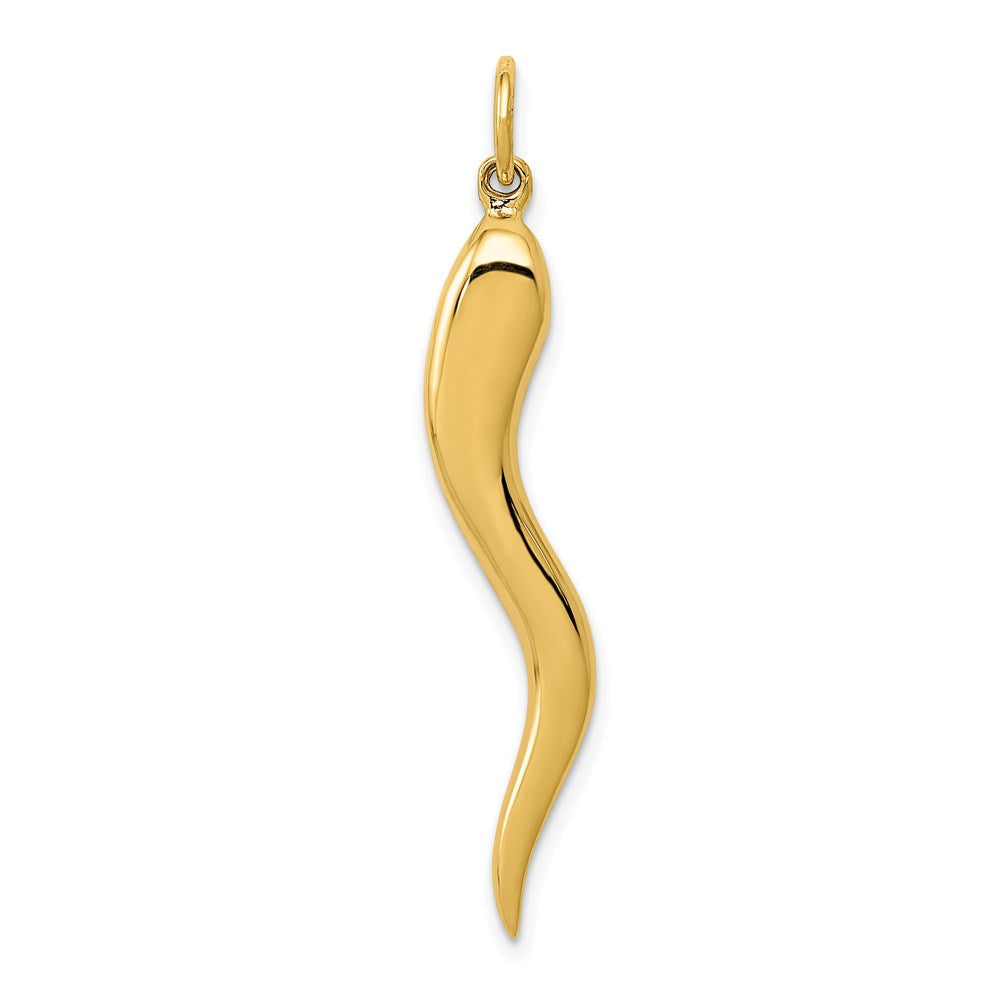14K Gelbgold 14K Groß 3d Italienisch Horn Charm
