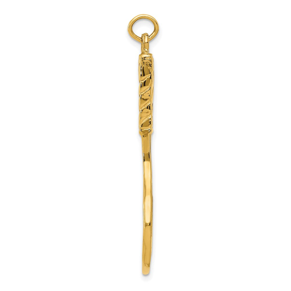 14K Gelbgold 3d Tennis Schläger Anhänger