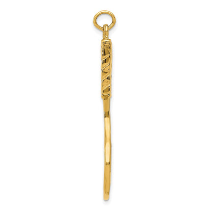 14K Gelbgold 3d Tennis Schläger Anhänger