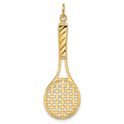 14K Gelbgold 3d Tennis Schläger Anhänger