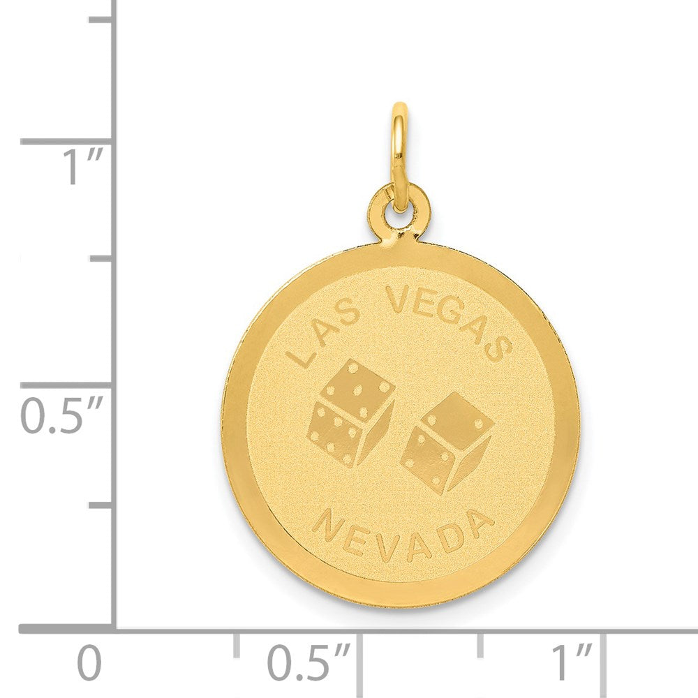 14K Gelbgold 14K Las Vegas Plättchen Charm
