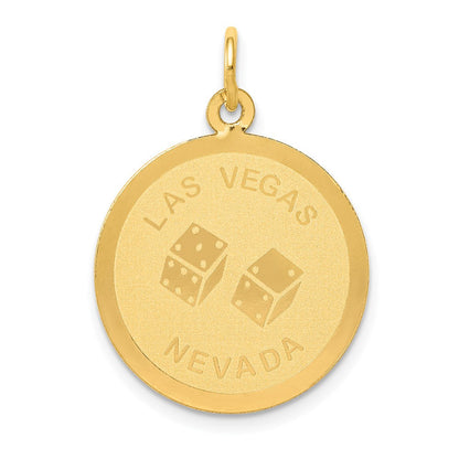 14K Gelbgold 14K Las Vegas Plättchen Charm
