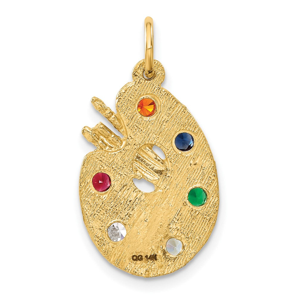 14K Gelbgold 14K Zirkonia Steine Artist Palette Charm