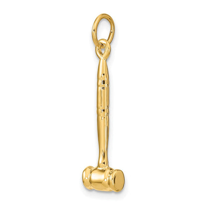 14K Gelbgold 14K 3-d Gavel Charm
