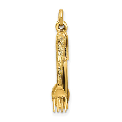 14K Gelbgold 14K Messer, Fork und Spoon Charm