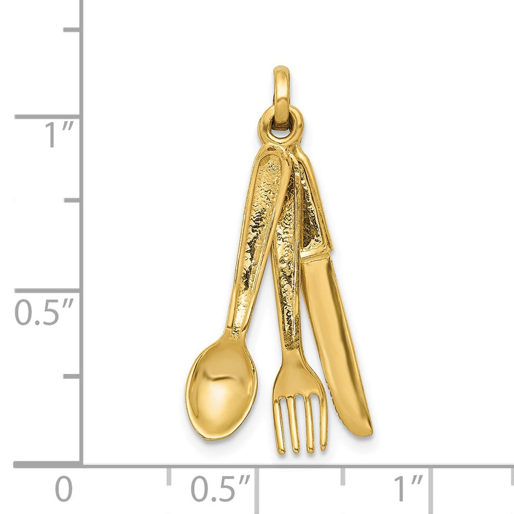 14K Gelbgold 14K Messer, Fork und Spoon Charm
