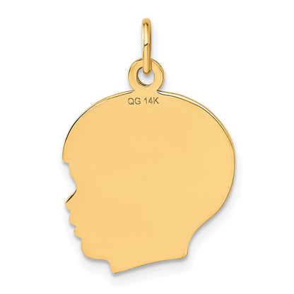 14K Gelbgold 14K Massiv Poliert Boys Kopf Charm