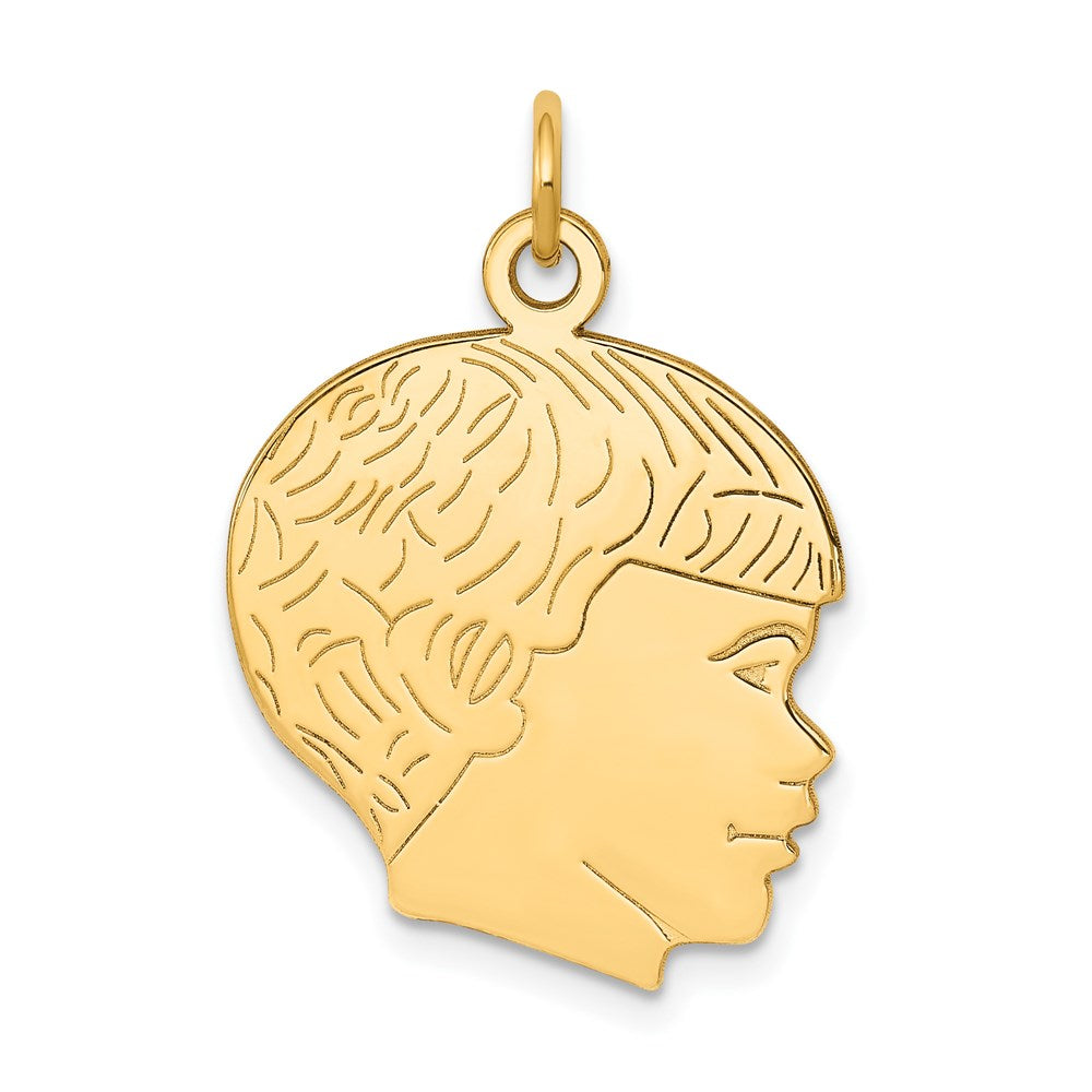 14K Gelbgold 14K Massiv Poliert Boys Kopf Charm