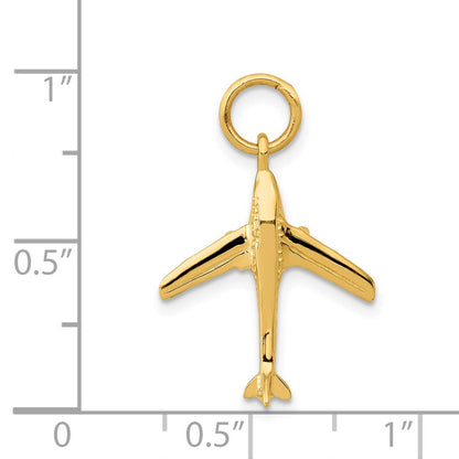 14K Gelbgold 3d Jet Charm