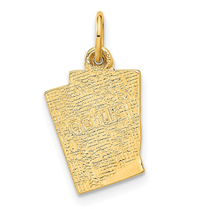14K Gelbgold 14K Emailliert Blackjack Playing Cards Charm