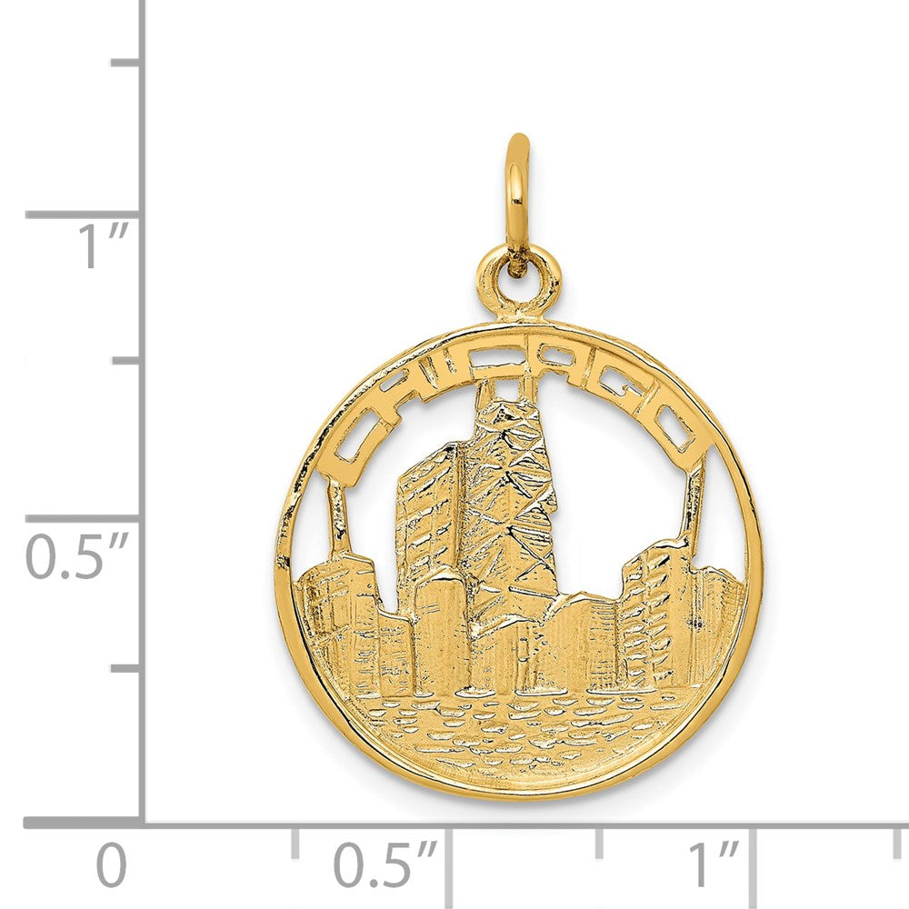 14K Gelbgold 14K Chicago Skyline Charm