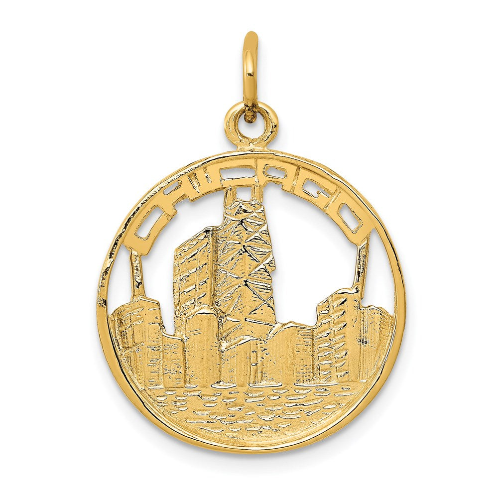 14K Gelbgold 14K Chicago Skyline Charm