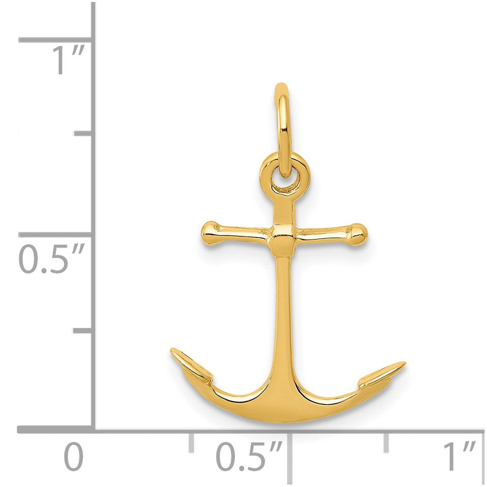 14K Gelbgold 14K 3d Anker Charm