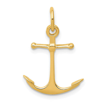 14K Gelbgold 14K 3d Anker Charm