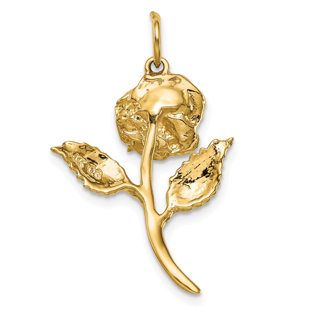 14K Gelbgold 14K Zirkonia Rose Charm