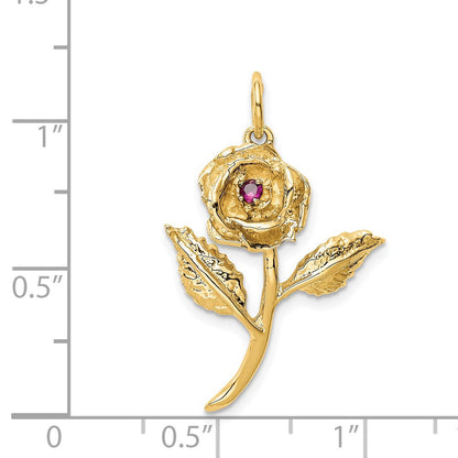 14K Gelbgold 14K Zirkonia Rose Charm