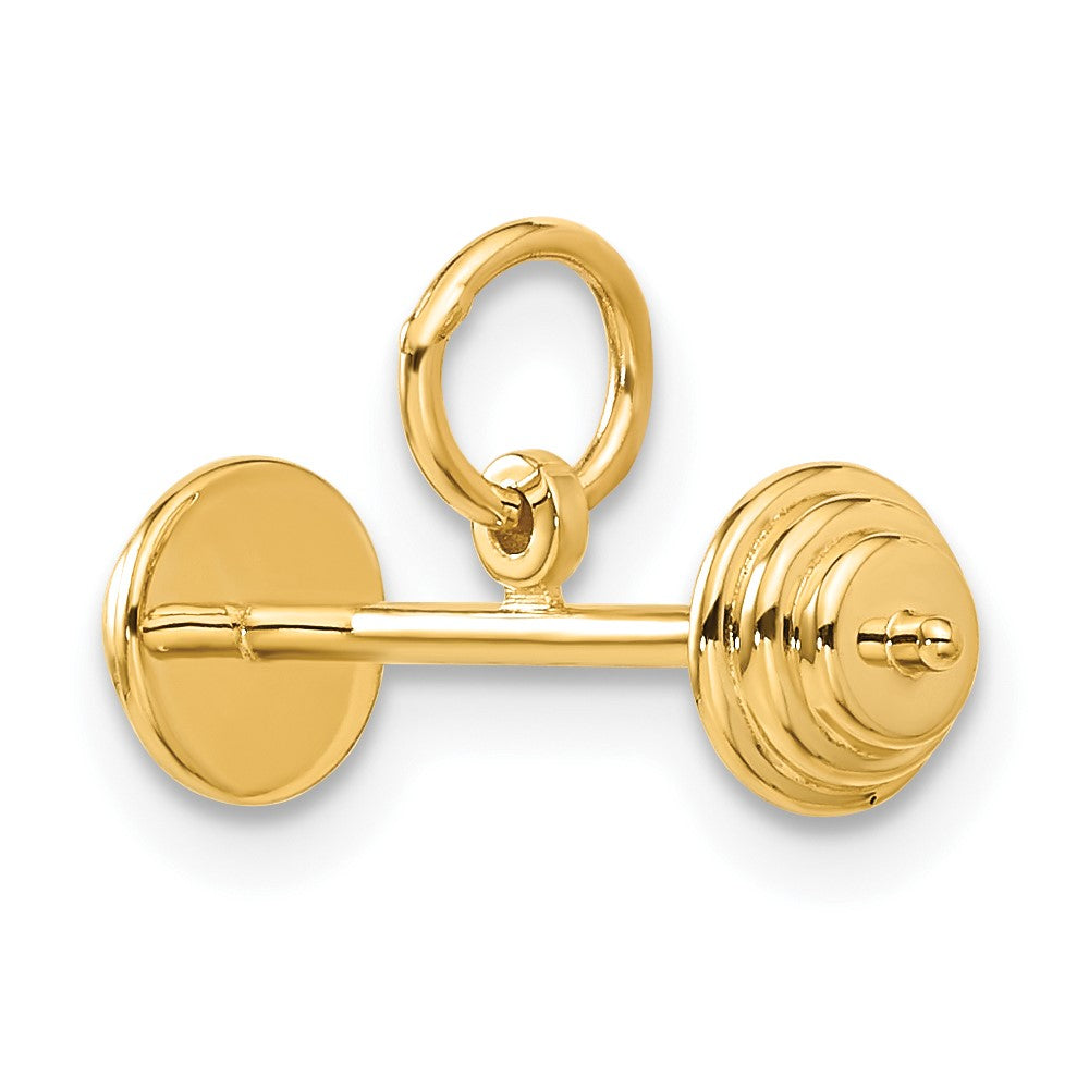 14K Gelbgold 14K 3d Barbell Charm