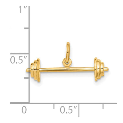14K Gelbgold 14K 3d Barbell Charm