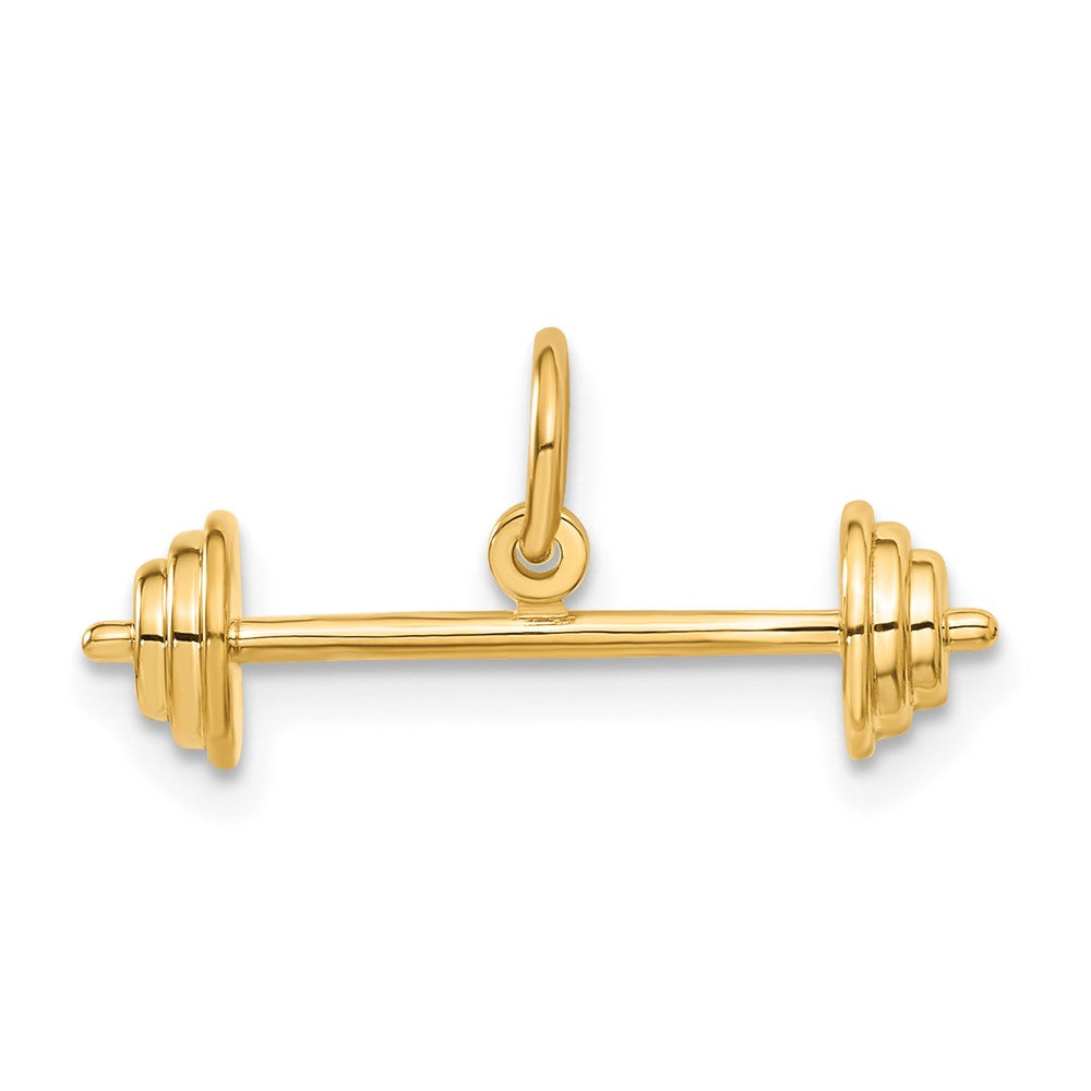 14K Gelbgold 14K 3d Barbell Charm