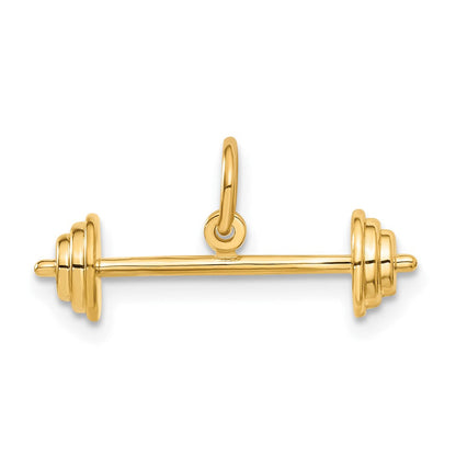 14K Gelbgold 14K 3d Barbell Charm