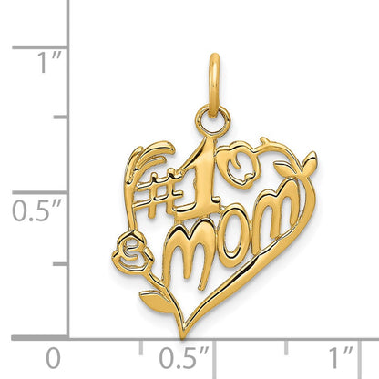 14K Gelbgold 14K #1 Mama Herz Charm