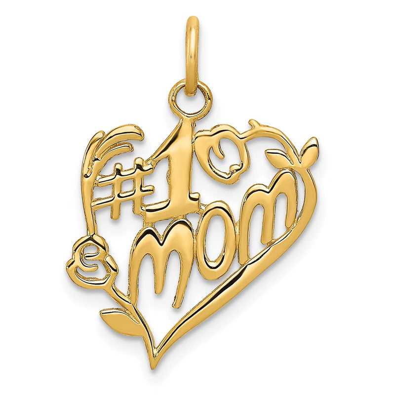 14K Gelbgold 14K #1 Mama Herz Charm