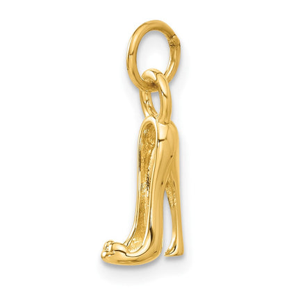 14K Gelbgold 14K 3d Hoch Heel Schuh Charm