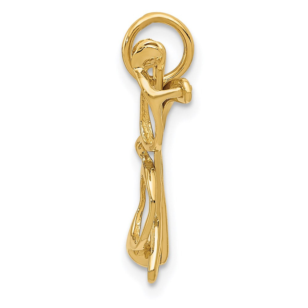 14K Gelbgold 14K Beweglich Glasses Charm